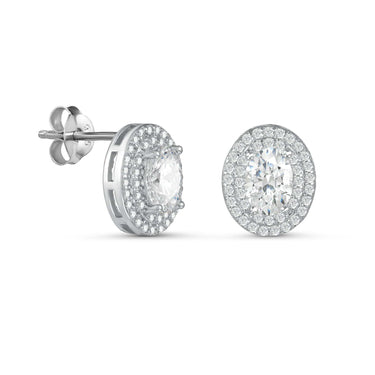 Silver Oval Earrings - Sterling Silver Earrings For Women - Silver Stud Earrings Earrings Brother & Sisters